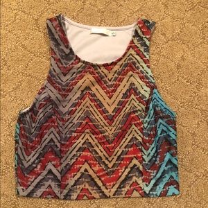 High neck fitted print LF crop top